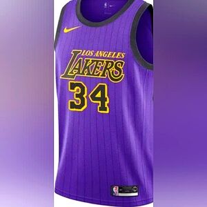 Shaquille O'Neal LA Lakers Nike Dri-Fit NBA Purple Jersey